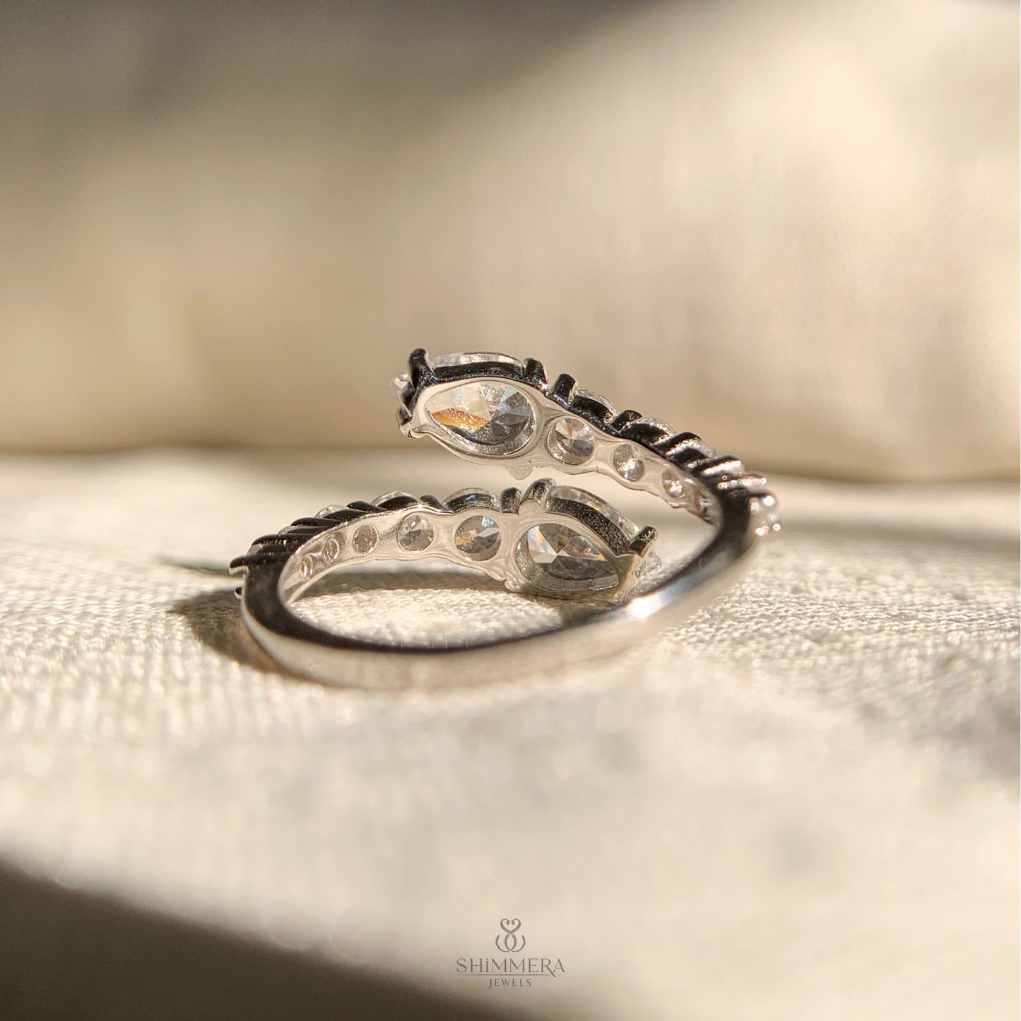 Snake Shape Graduated Diamond Wrap Ring