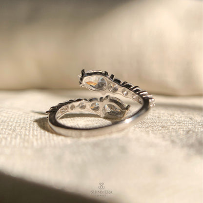 Snake Shape Graduated Diamond Wrap Ring