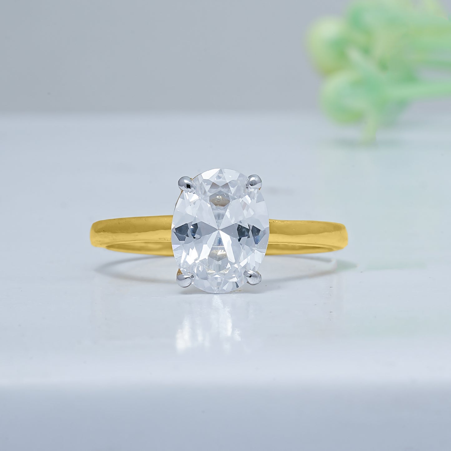  Oval Lab Grown Diamond Solitaire Engagement Ring