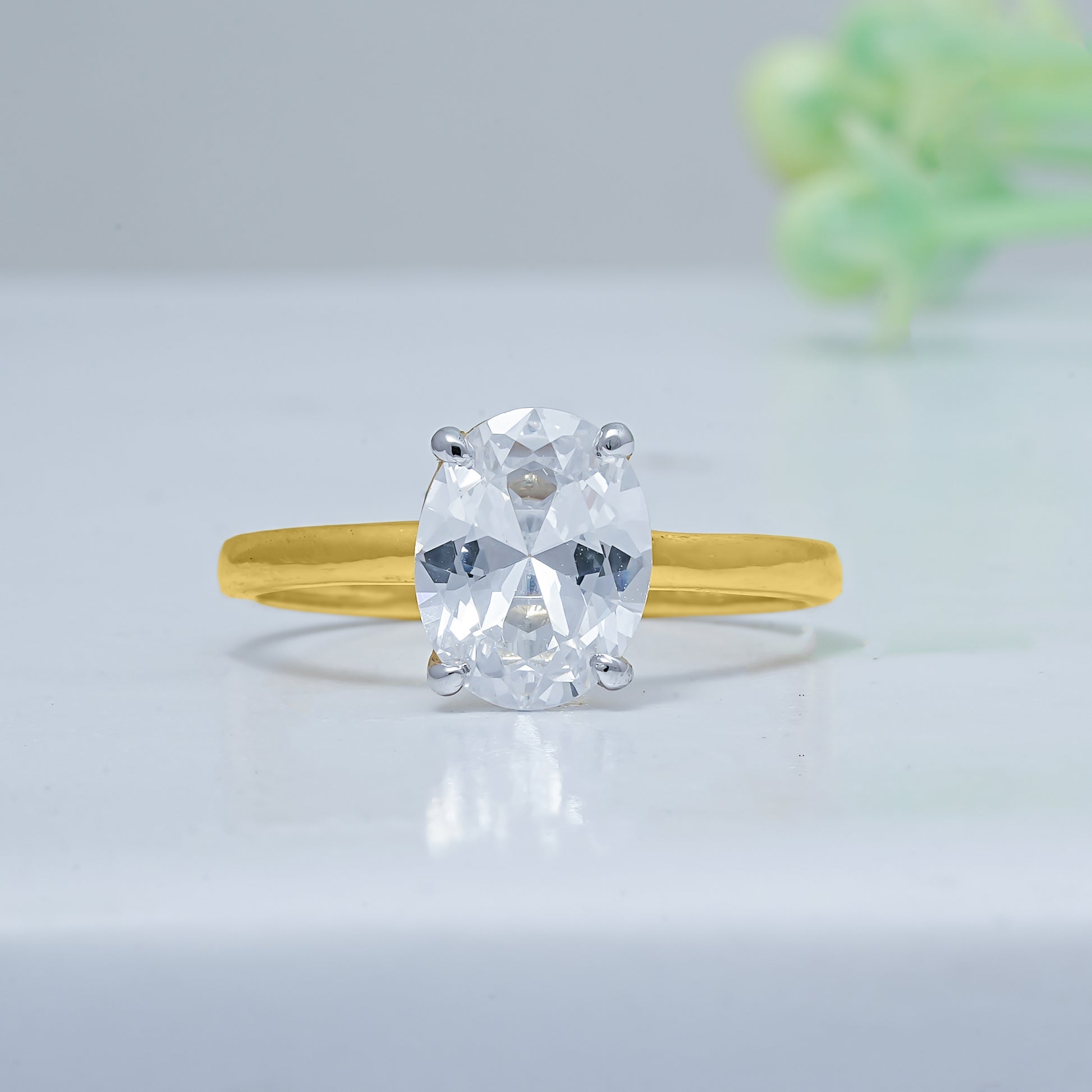  Oval Lab Grown Diamond Solitaire Engagement Ring