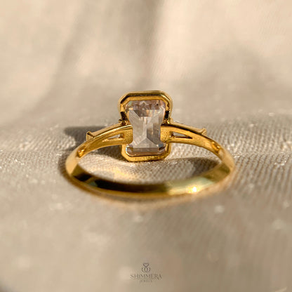 Three Stone Emerald Cut Diamond Ring