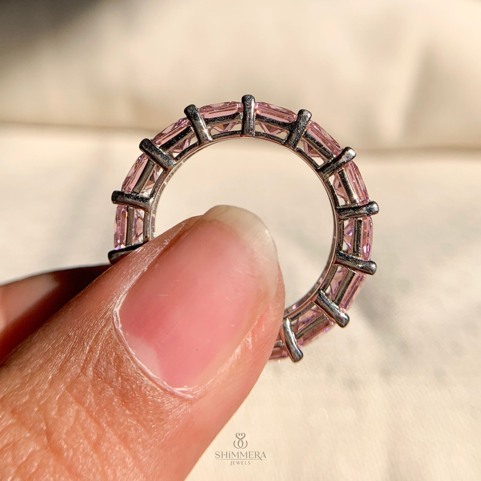 Sparkling princess cut diamond wedding ring for her