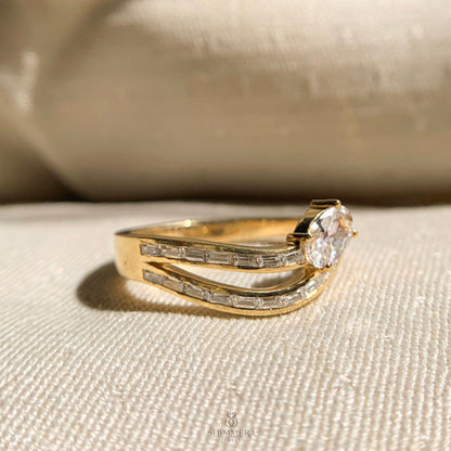 Oval Curved Diamond Band