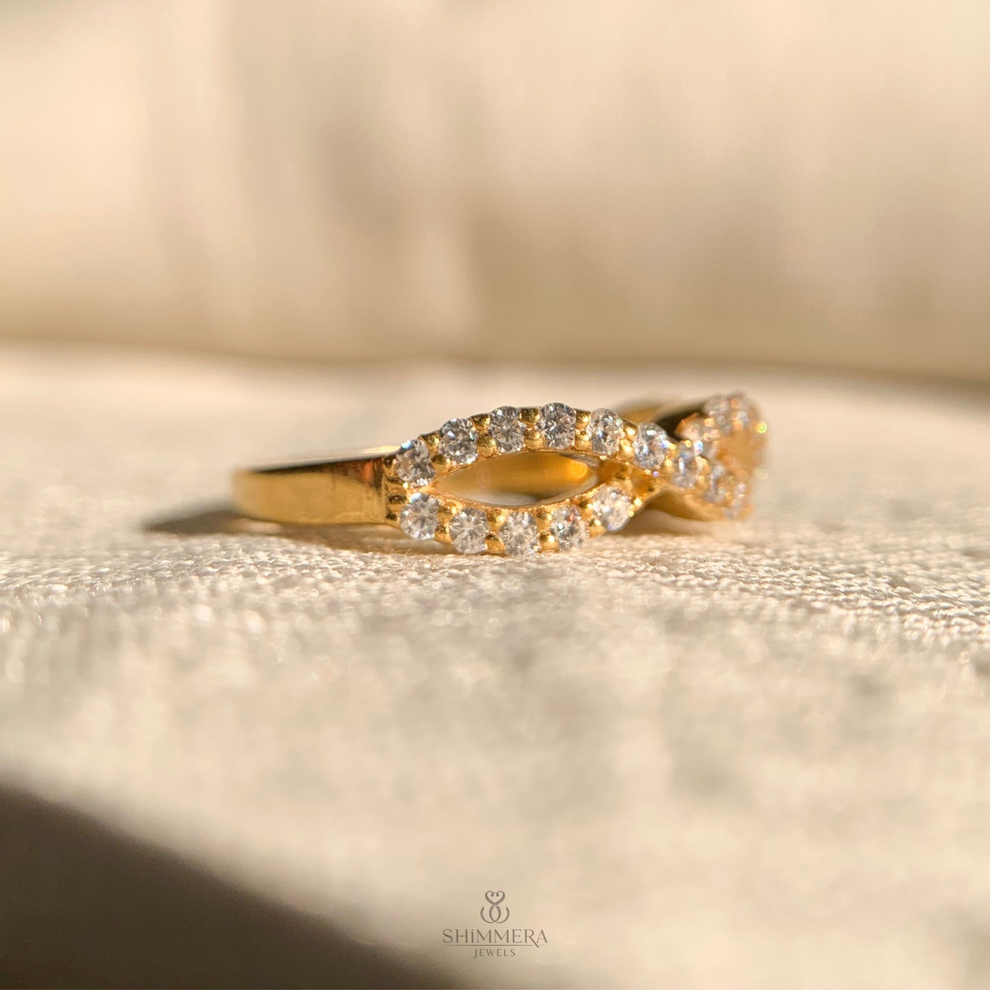 Half Infinity Pave Diamond Engagement Ring
