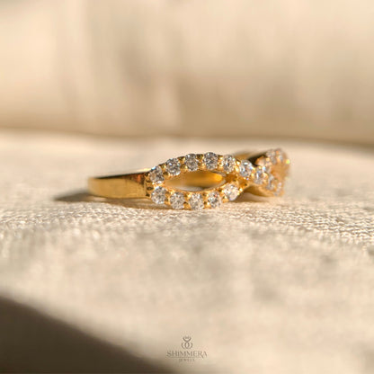 Half Infinity Pave Diamond Engagement Ring