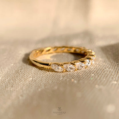 18k Yellow Gold Marquise Cut Diamond Ring