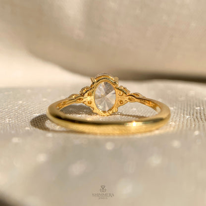 Luxury oval diamond ring with sparkling accent side stones