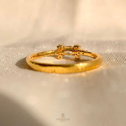 Timeless engagement ring design with marquise side stone details