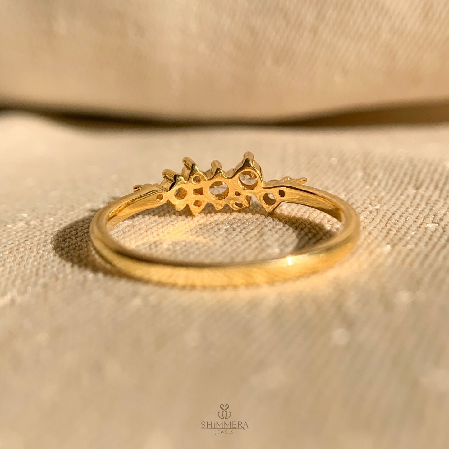 Yellow Gold Cluster Diamond Ring
