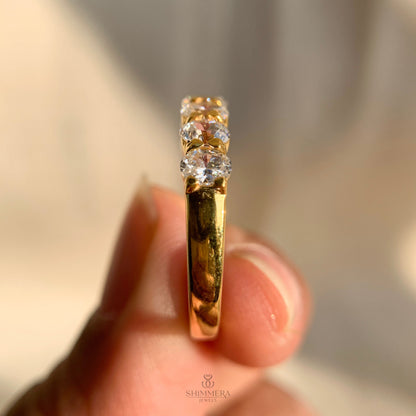 14k Yellow Gold Oval Shaped Diamond Eternity Band