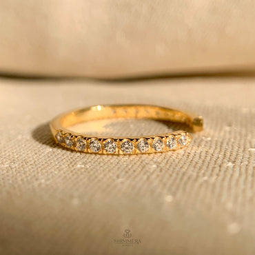 Round Diamond Cuff Ring 