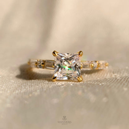 White Gold Princess Cut Engagement Rings