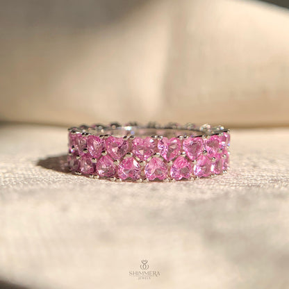 Romantic pink heart diamond ring perfect for anniversary gift