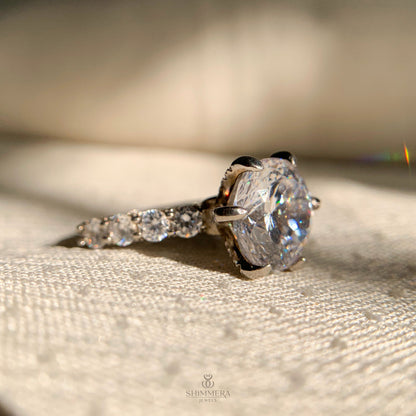 Antique-inspired Old European cut diamond engagement ring for brides