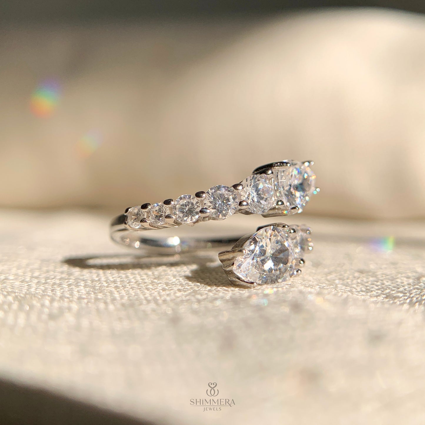 Snake Shape Graduated Diamond Wrap Ring