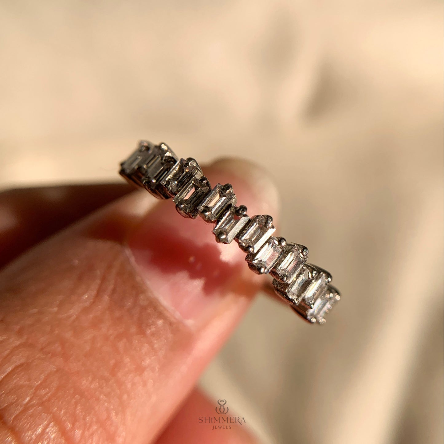 Gold Wedding Bands with Baguette Diamonds