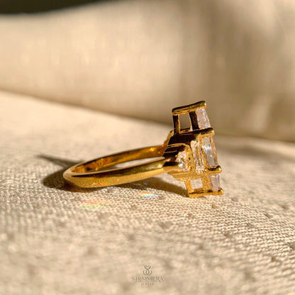 14k Yellow Gold Marquise Cut  Wedding Ring