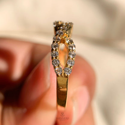 Half Infinity Pave Diamond Engagement Ring