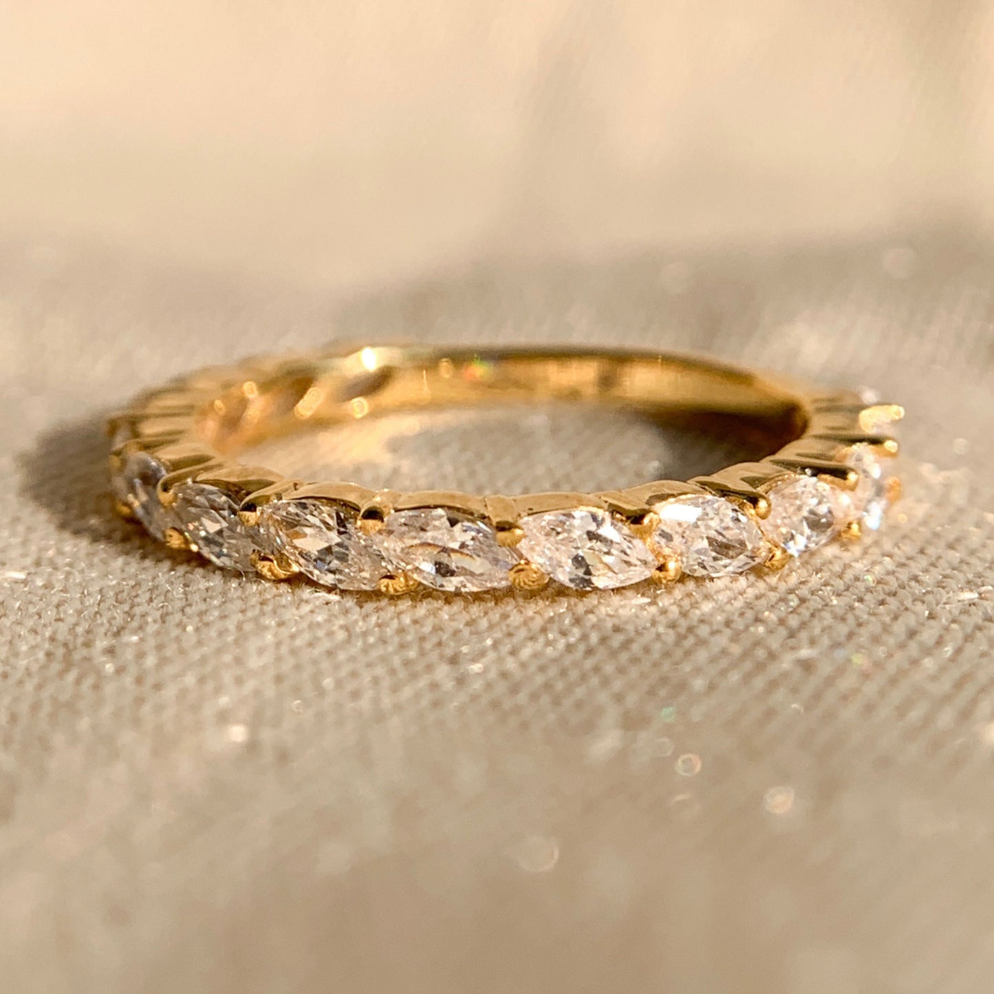 18k Yellow Gold Marquise Cut Diamond Ring