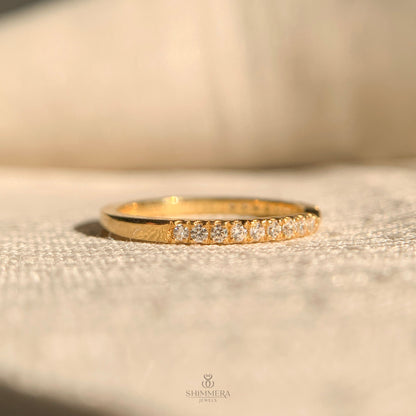 18k Solid Gold Stackable Rings with Round Diamonds