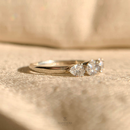 "4 stunning pear shaped diamond rings in yellow gold for sale"