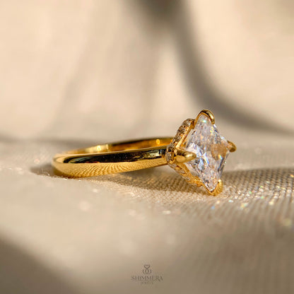 Princess Cut Diamond Moissanite Promise Ring