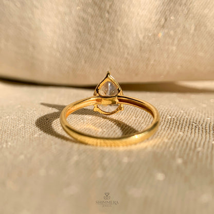 Sparkling moissanite pear solitaire ring for proposal and weddings
