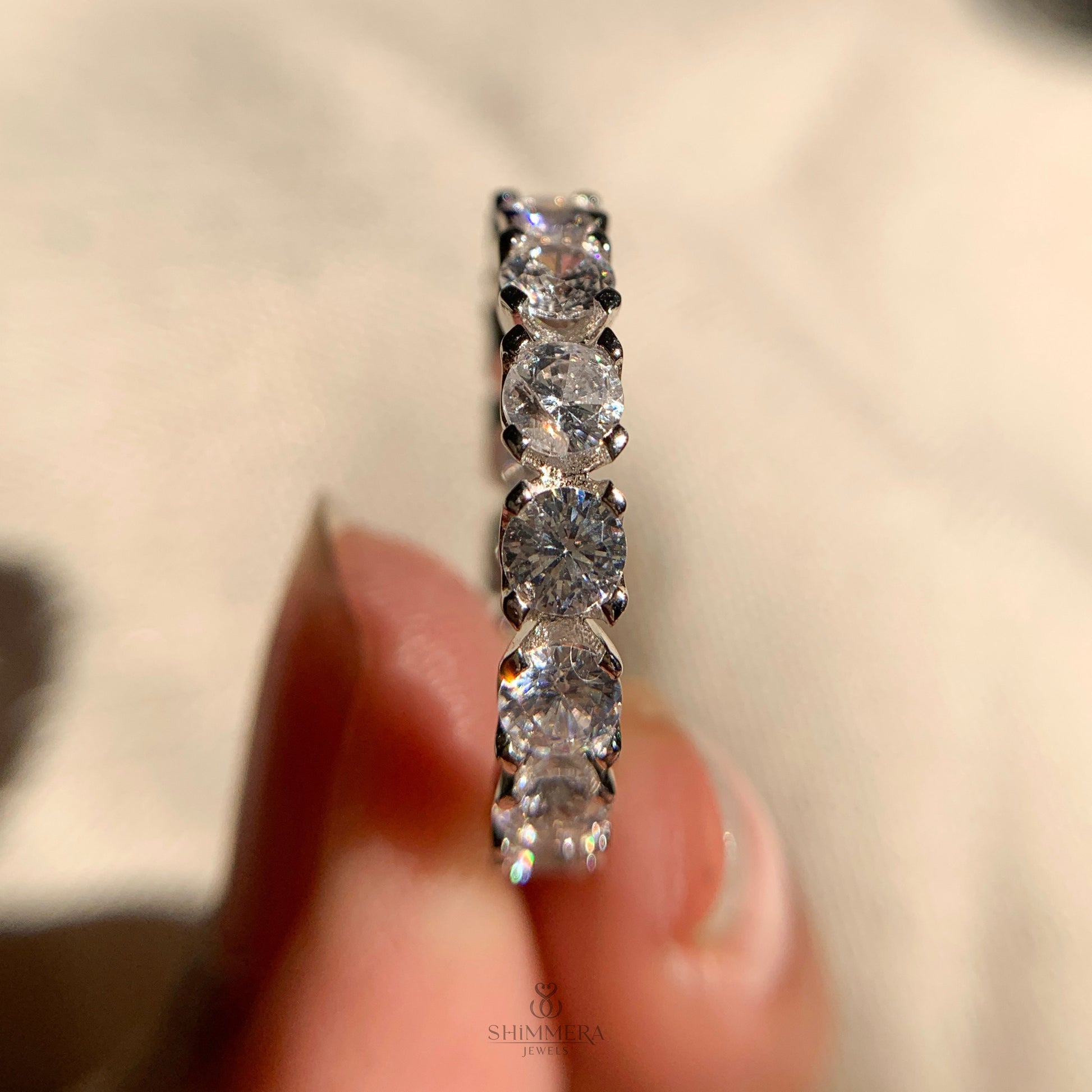 Classic lab grown diamond eternity band for wedding or anniversary