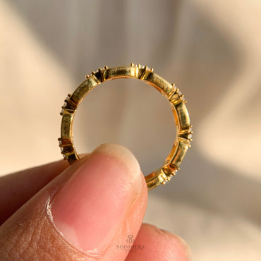 Solid Gold Chain Link Ring For Women