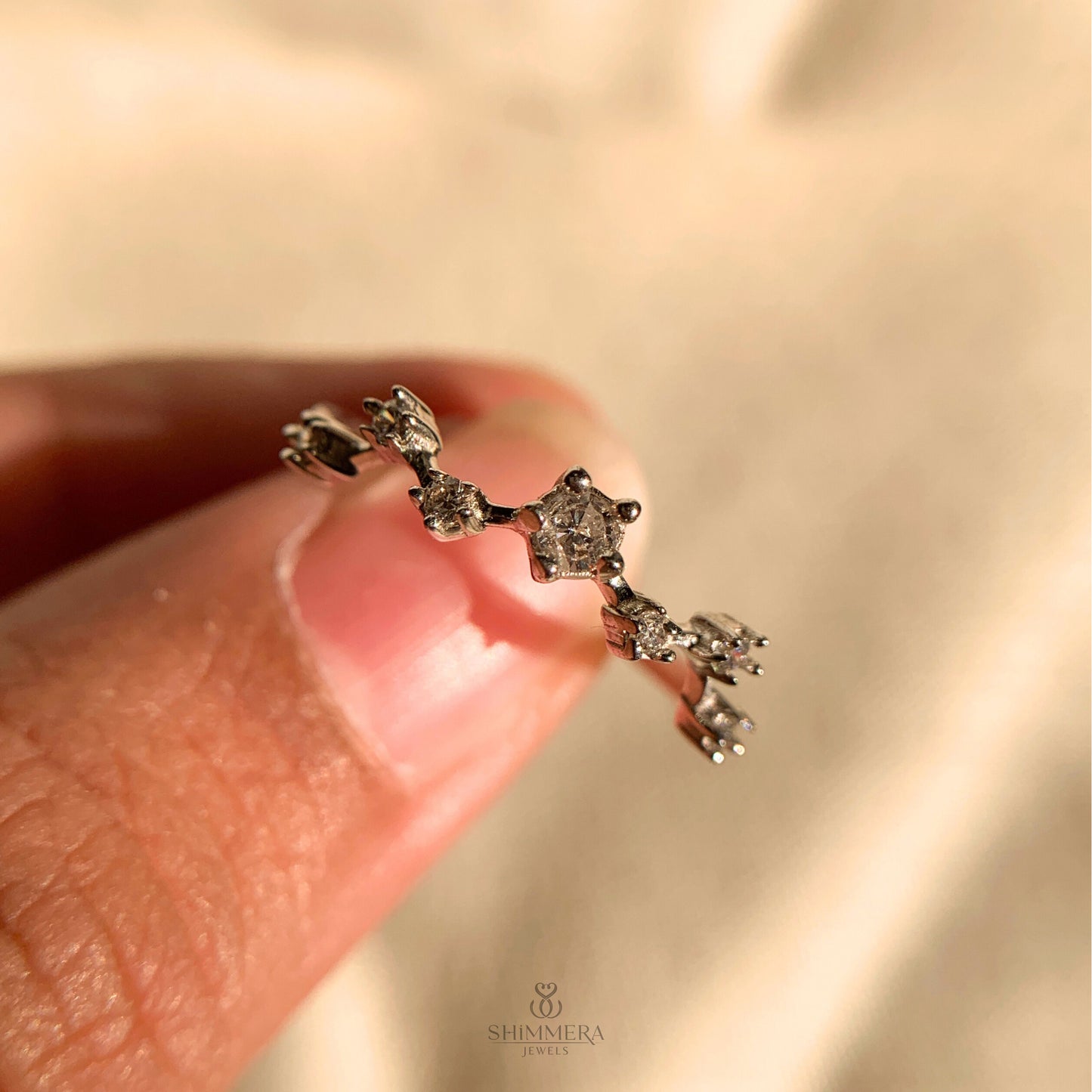 Uneven Round Diamond Fashion Ring for WomenSR100
