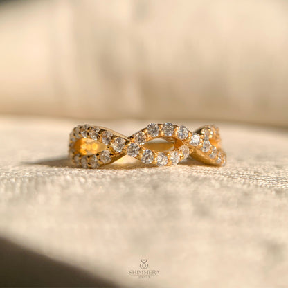 Half Infinity Pave Diamond Engagement Ring