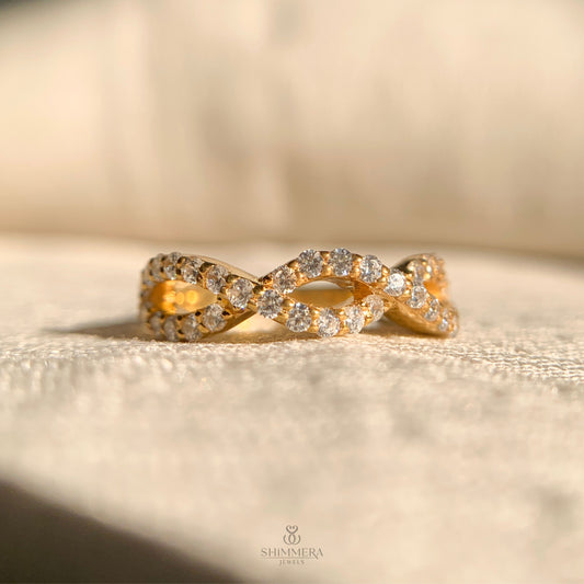 Half Infinity Pave Diamond Engagement Ring