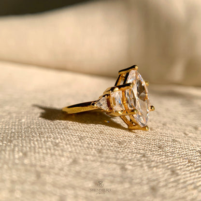 14k Yellow Gold Marquise Cut  Wedding Ring