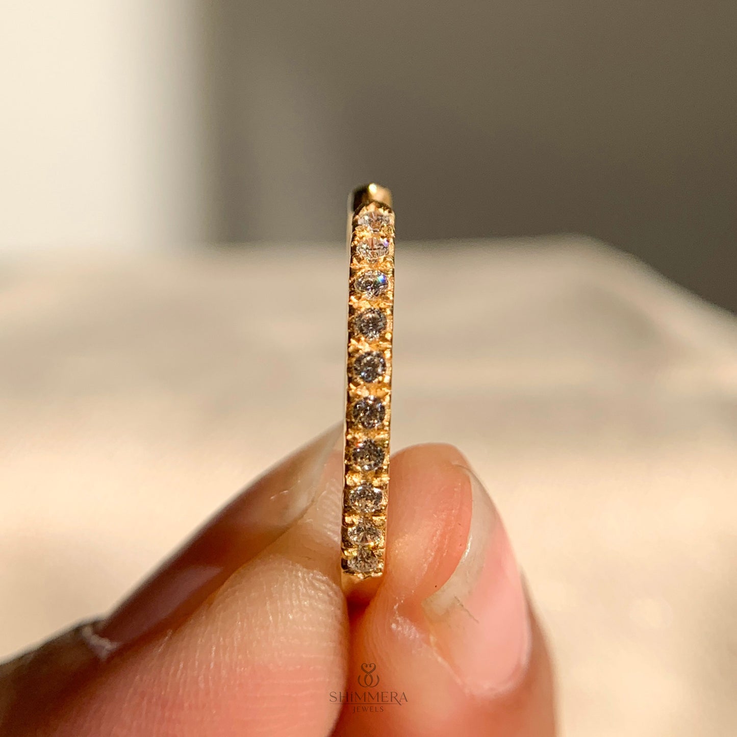 Yellow Gold Moissanite Diamond Cuff Ring