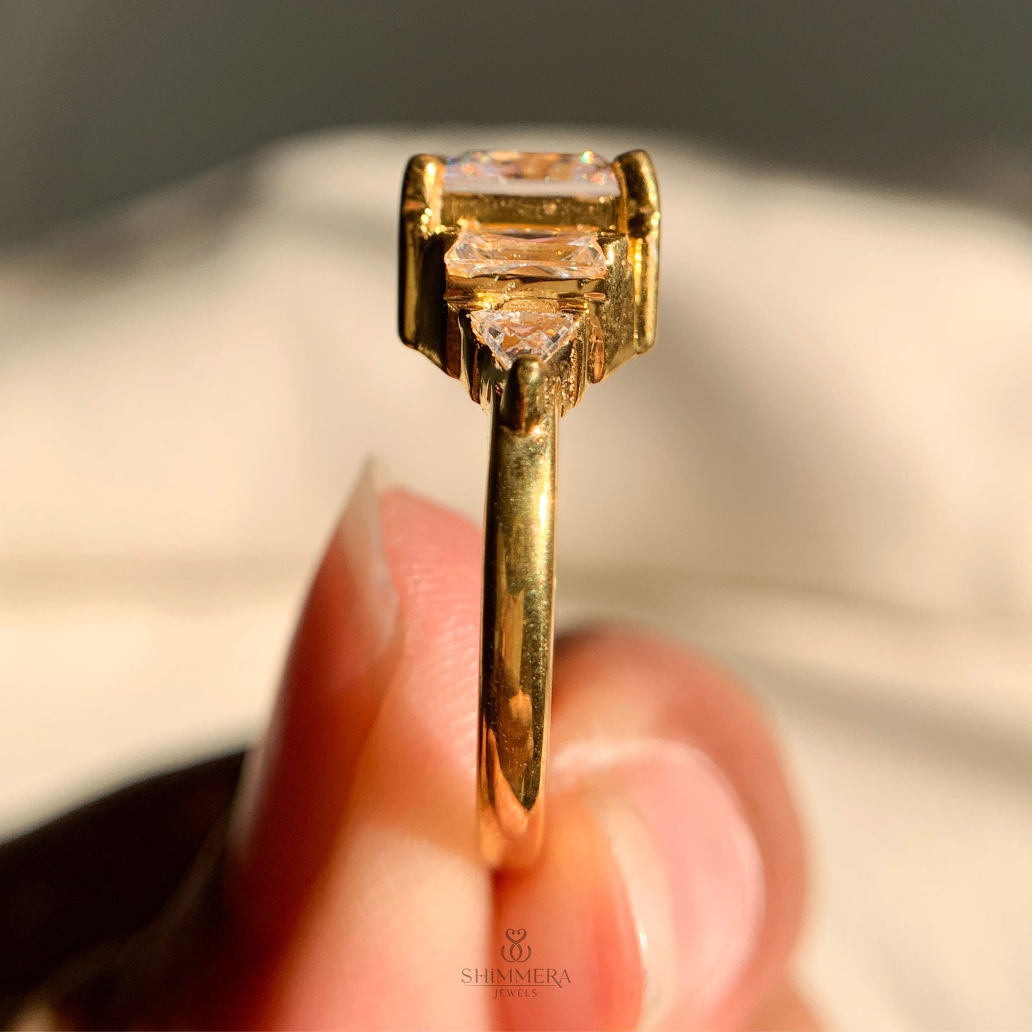 Princess Shape Lab Created Diamond Engagement Ring