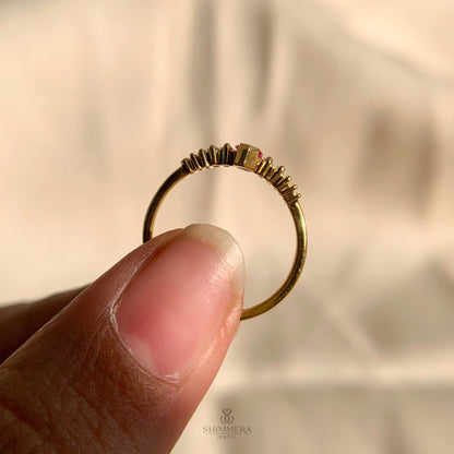 14k Gold Marquise With Baguette Accent Stones Engagement Ring