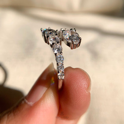 Snake Shape Graduated Diamond Wrap Ring