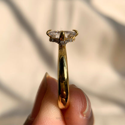 Princess Cut Diamond Moissanite Promise Ring