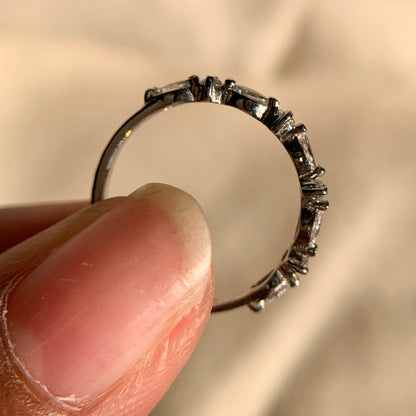 Horizontal Marquise and Round Diamond Ring
